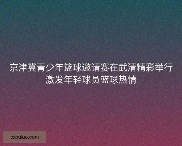 京津冀青少年篮球邀请赛在武清精彩举行激发年轻球员篮球热情